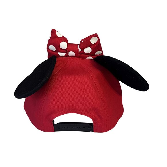 Disney Minnie Mouse Hat Snap Back Adjustible Ball Cap Red Women/Youth VGC - Picture 3 of 5